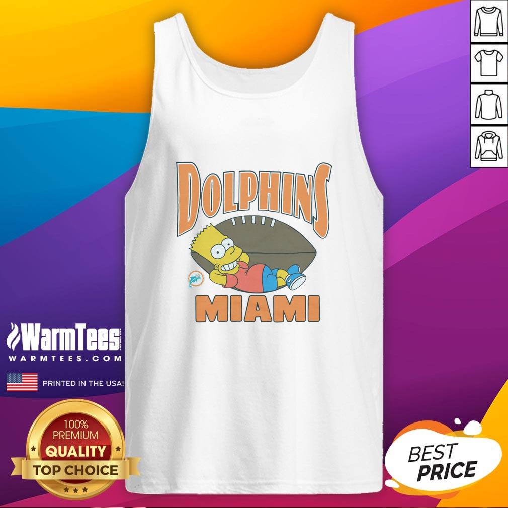 Awesome The Simpsons Bart X Miami Dolphins T-Shirt - Image 4