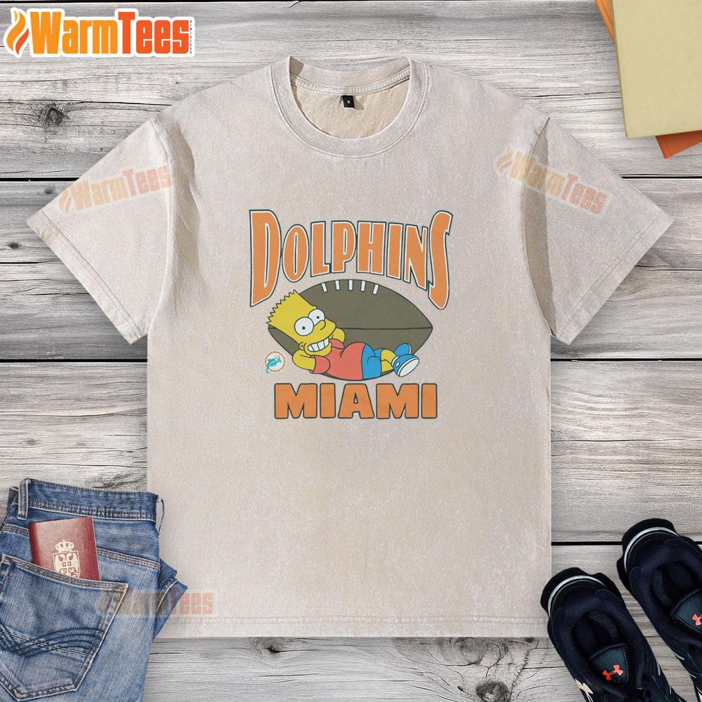 Awesome The Simpsons Bart X Miami Dolphins T-Shirt - Image 6