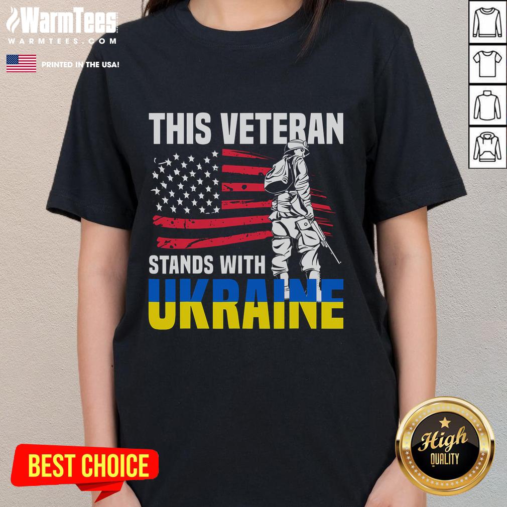 Awesome This Veteran Stands With Ukraine T-Shirt - Image 3