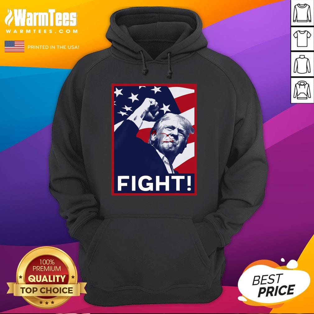 Awesome Trump Fight Fist Pump US Flag Poster 2024 T-Shirt - Image 3