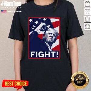 Alternative view of Awesome Trump Fight Fist Pump US Flag Poster 2024 T-Shirt