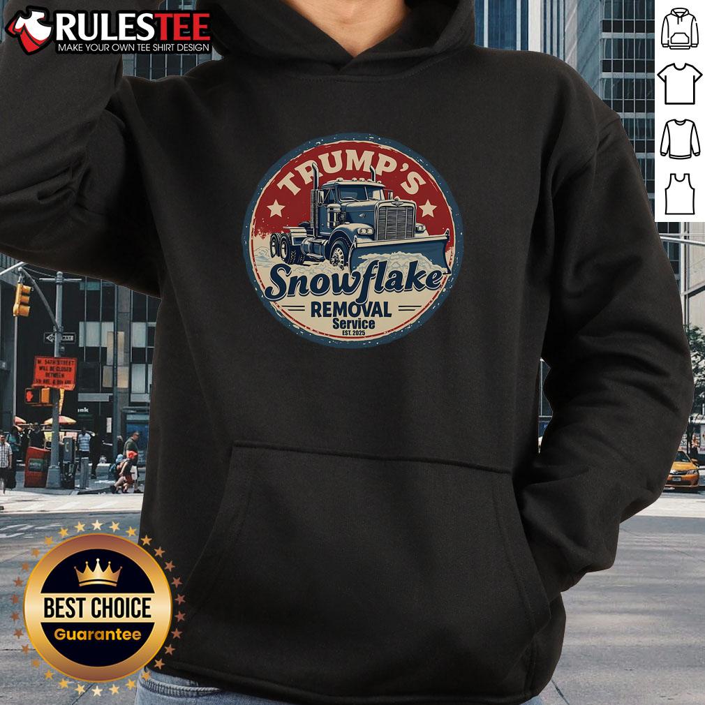 Awesome Trump's Snowflake Removal Service Funny Trump President 2025 T-Shirt - Image 2