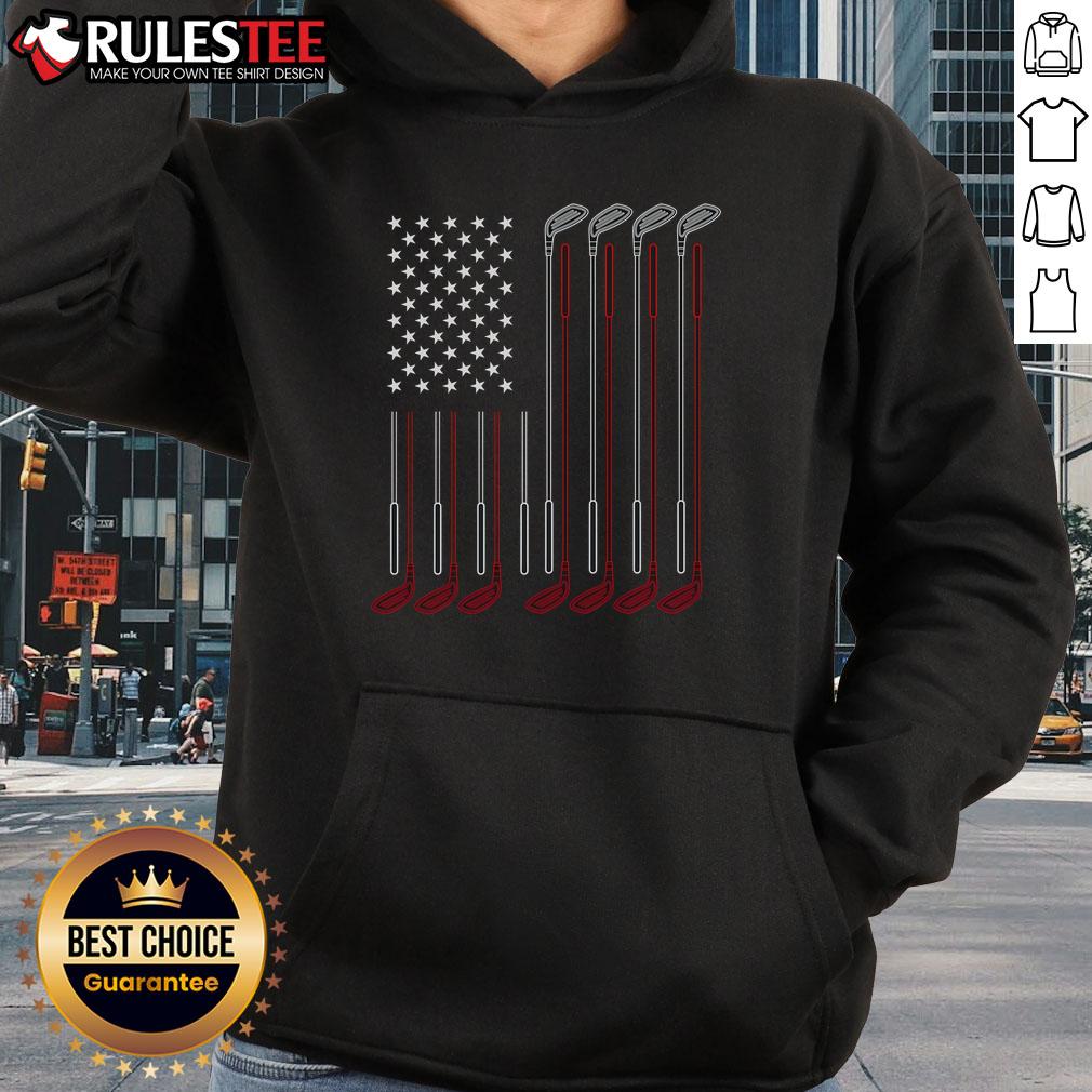 Awesome US Flag Golfer Golfing Sport Golf Course American Pride Golf T-Shirt - Image 2