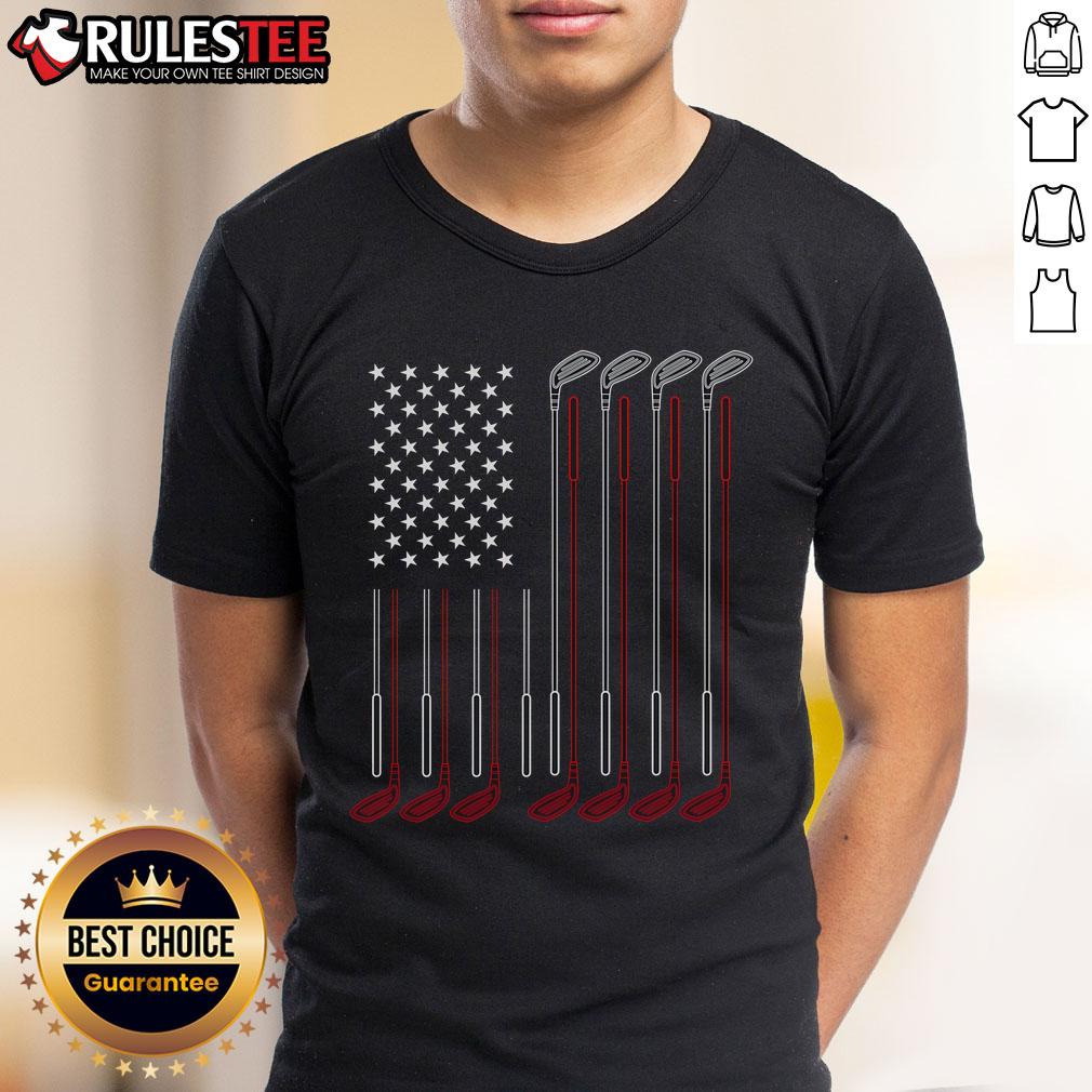 Awesome US Flag Golfer Golfing Sport Golf Course American Pride Golf T-Shirt