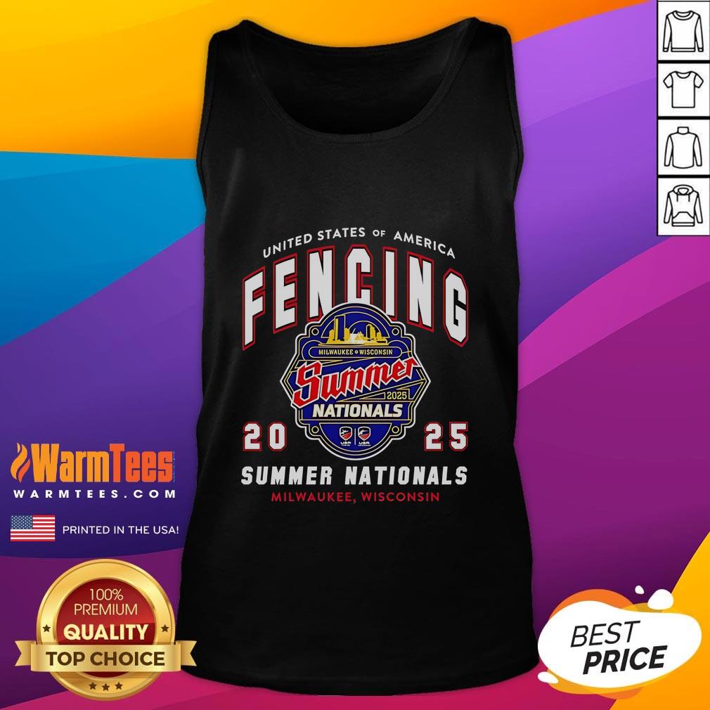 Awesome United States Of America Fencing 2025 Summer Nationals Milwaukee Wisconsin Logo T-Shirt - Image 4