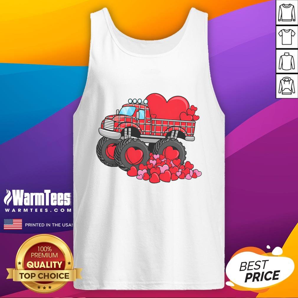 Awesome Valentine's Day Monster Truck With Hearts T-Shirt - Image 4