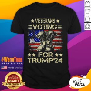 Awesome Veterans Voting For Trump 2024 USA Flag T-Shirt