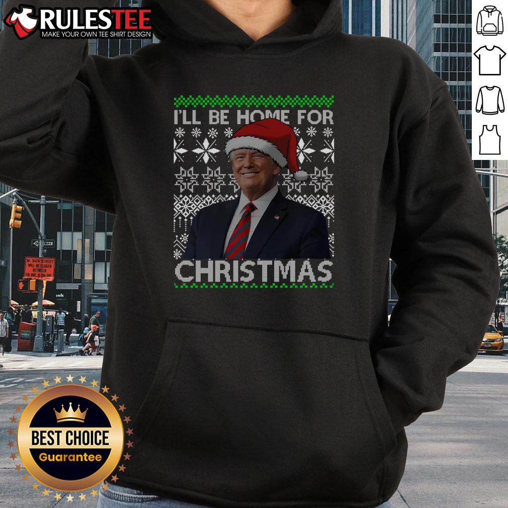 Awesome Vintage Santa Hat Trump I'll Be Home For Christmas 2024 T-Shirt - Image 2