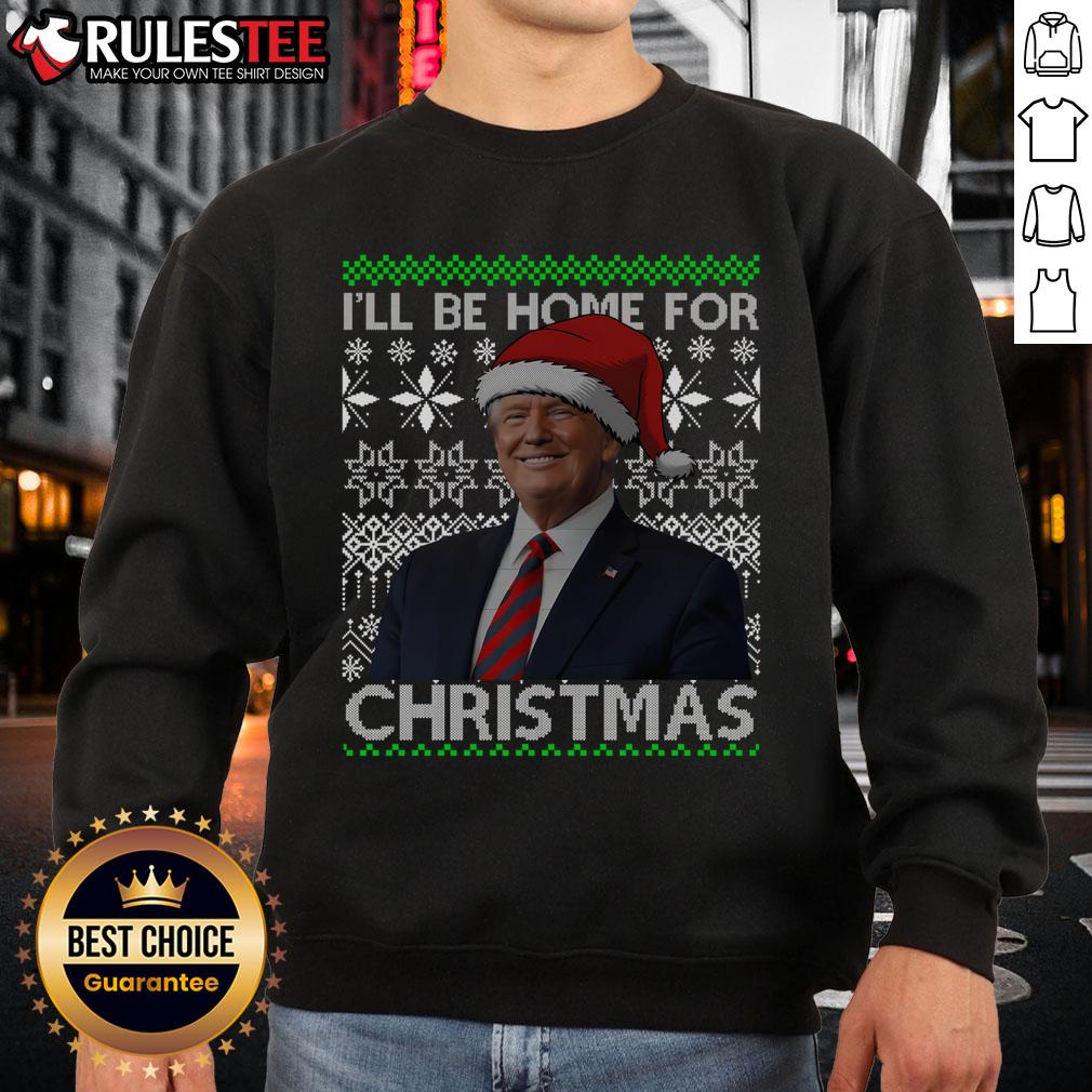 Awesome Vintage Santa Hat Trump I'll Be Home For Christmas 2024 T-Shirt - Image 5