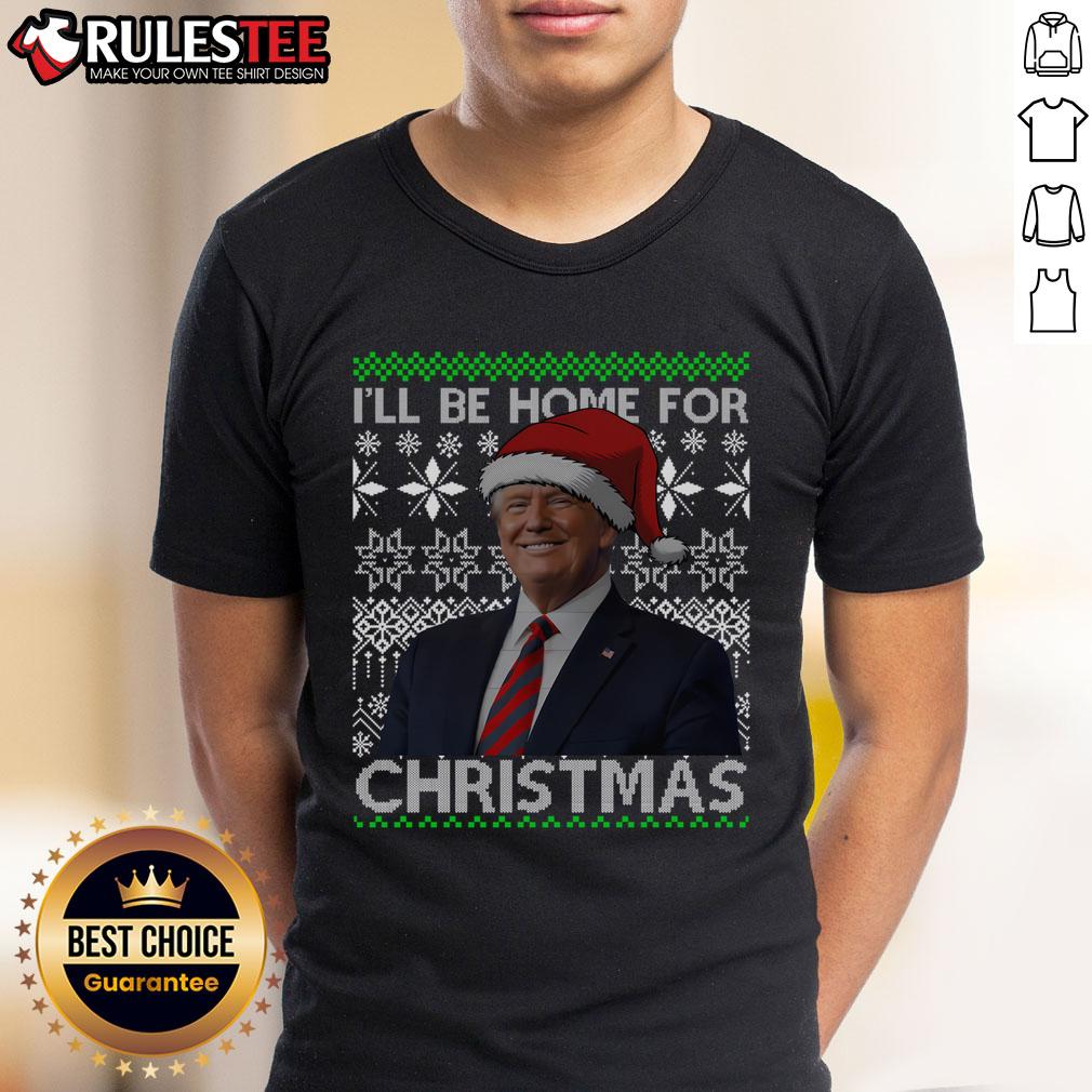 Awesome Vintage Santa Hat Trump I'll Be Home For Christmas 2024 T-Shirt