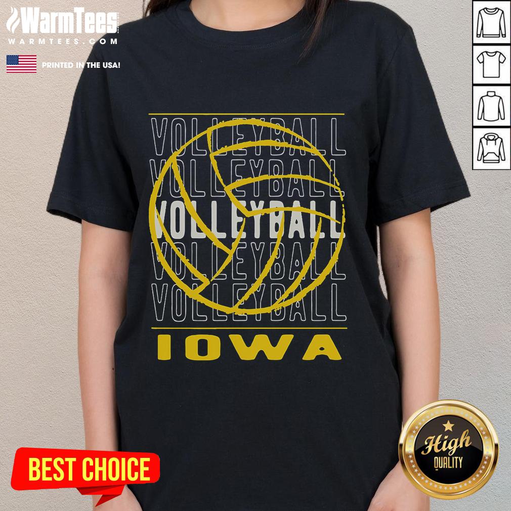 Awesome Volleyball Iowa Layered Repetitive T-Shirt - Image 3
