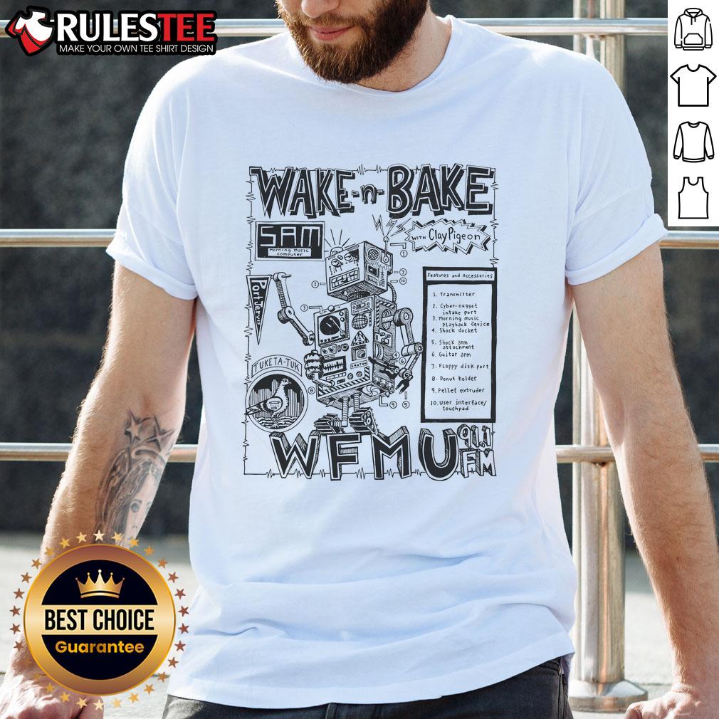 Awesome Wake N Bake Sam Horning Music Computer WFMU T-Shirt