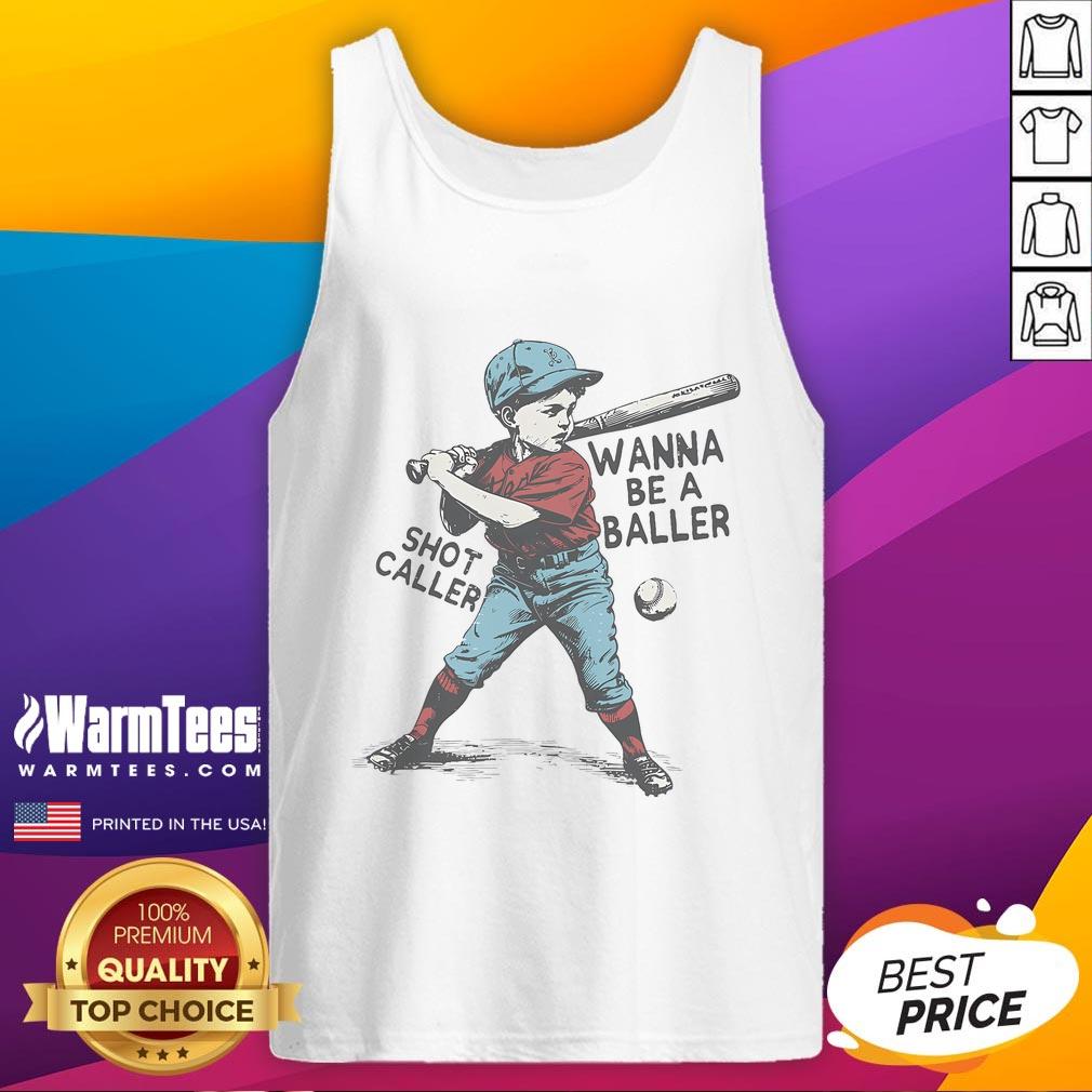Awesome Wanna Be A Baller Shot Caller Retro Game Day Baseball Boy T-Shirt - Image 4