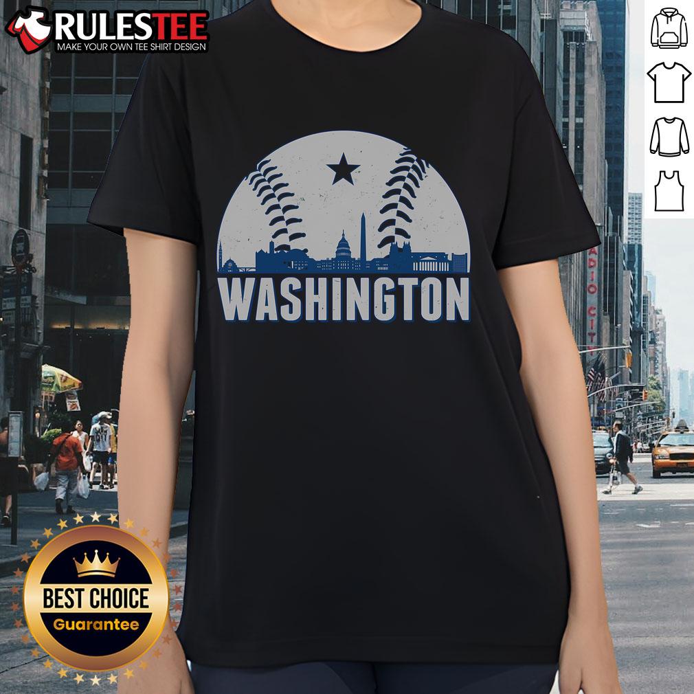 Awesome Washington DC Baseball Skyline T-Shirt - Image 3