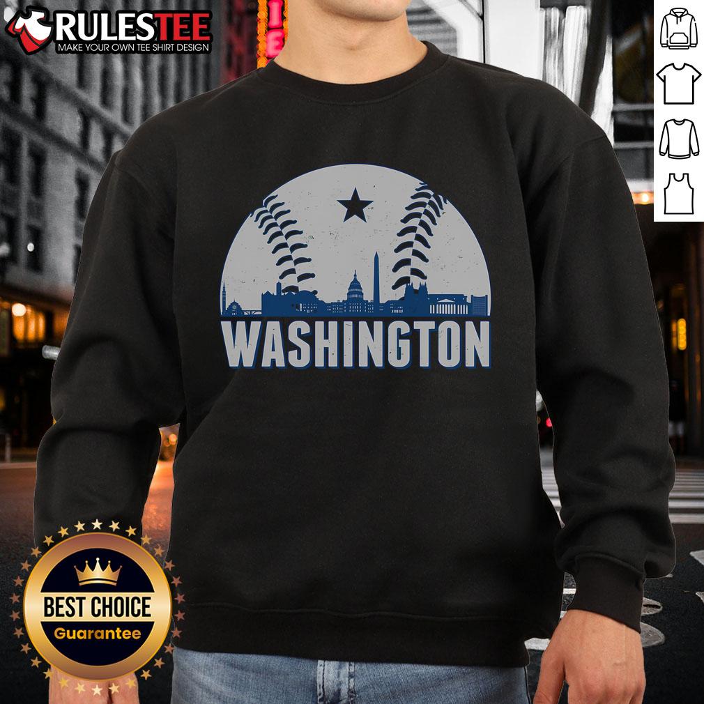 Awesome Washington DC Baseball Skyline T-Shirt - Image 5