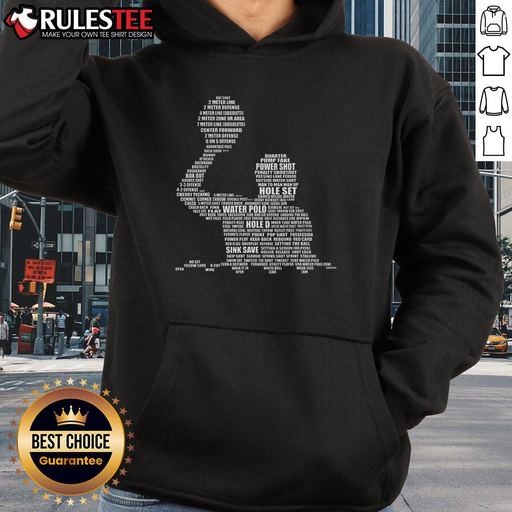 Awesome Waterpolo Player Word Cloud Water Polo Players Coach T-Shirt - Image 2