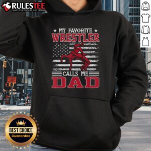 Alternative view of Awesome Wrestling Funny My Favorite Wrestler Calls Me Dad USA Flag T-Shirt