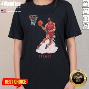 Alternative view of Awesome Yahweh Christian Jesus Basketball Vintage T-Shirt