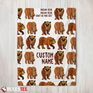 Brown Bear Brown Bear Blanket Fleece Customized Blanket