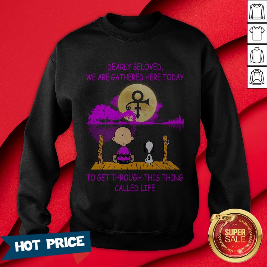 Charlie Brown And Snoopy Dearly Beloved We Are Gathered Here Today To Get Through This Thing Called Life Water Moon Shirt - Image 4