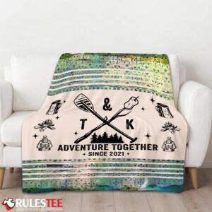 Alternative view of Camping Couple Adventure Together Since Blanket Fleece Customized Blanket