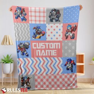 Chibi Optimus Prime Transformers Pattern Blanket Fleece Customized Blanket
