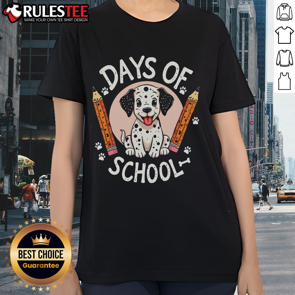 Cute 100 Days Of School Funny Dalmatian Dog T-Shirt - Image 3