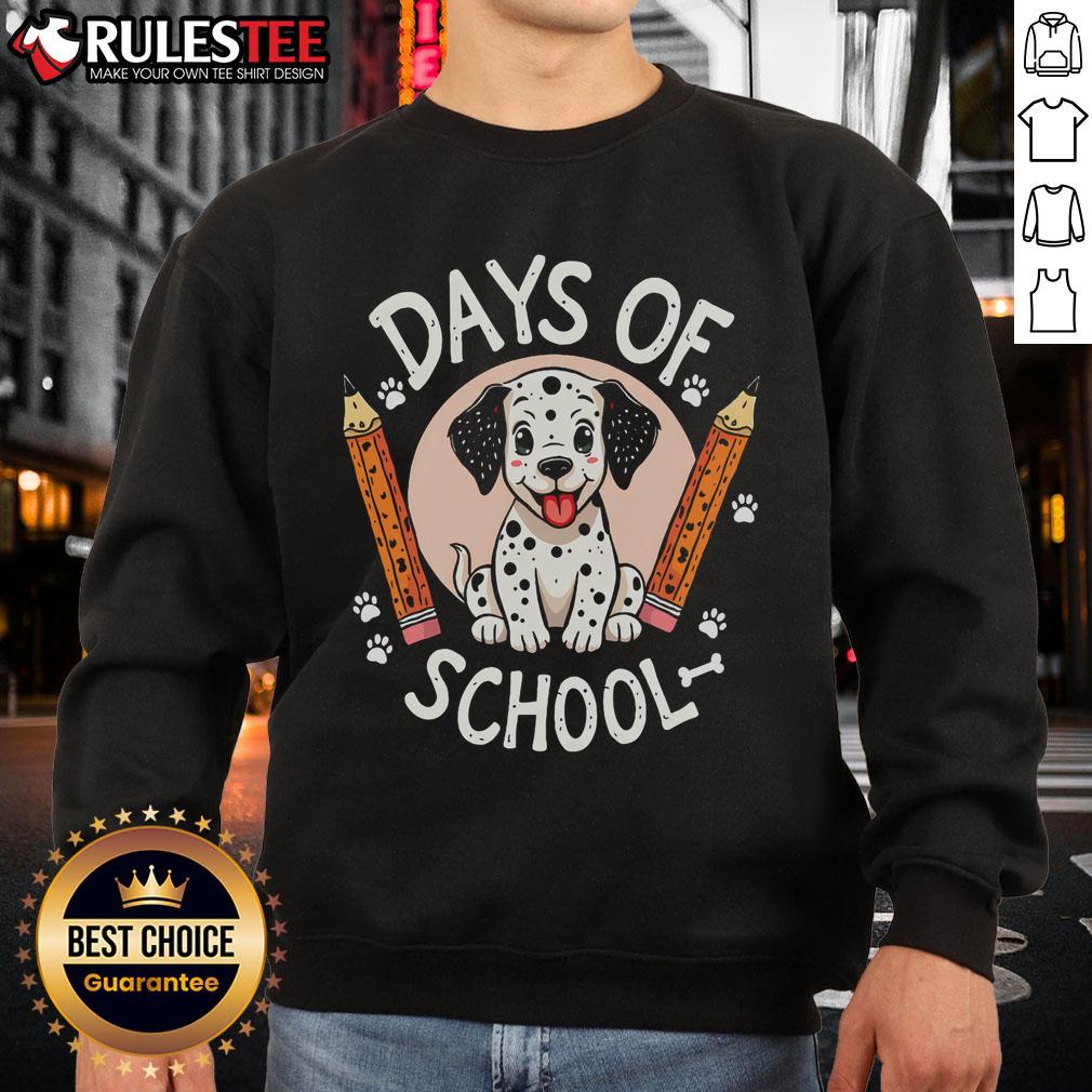 Cute 100 Days Of School Funny Dalmatian Dog T-Shirt - Image 5