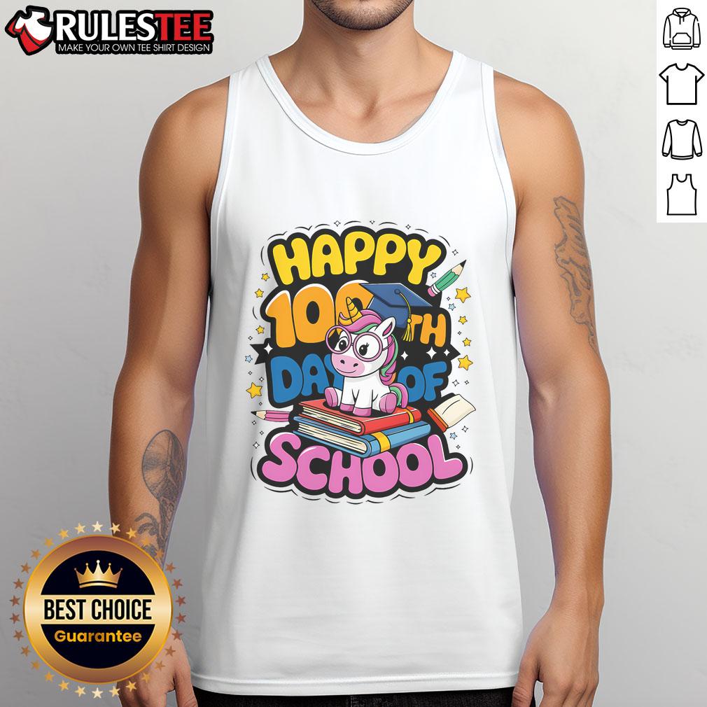 Cute 100 Days Of School Unicorn T-Shirt - Image 4