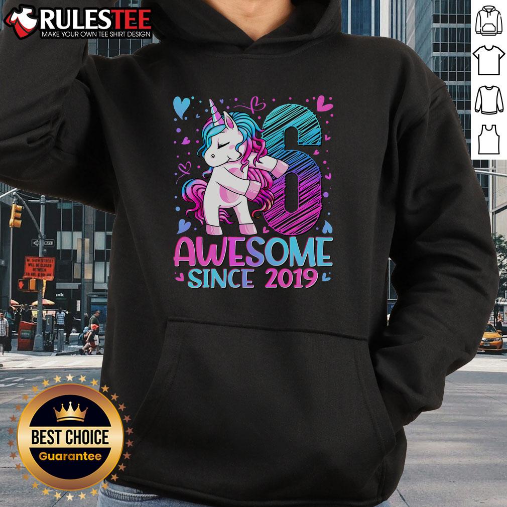 Cute 6 Year Old Unicorn Awesome Since 2019 T-Shirt - Image 2
