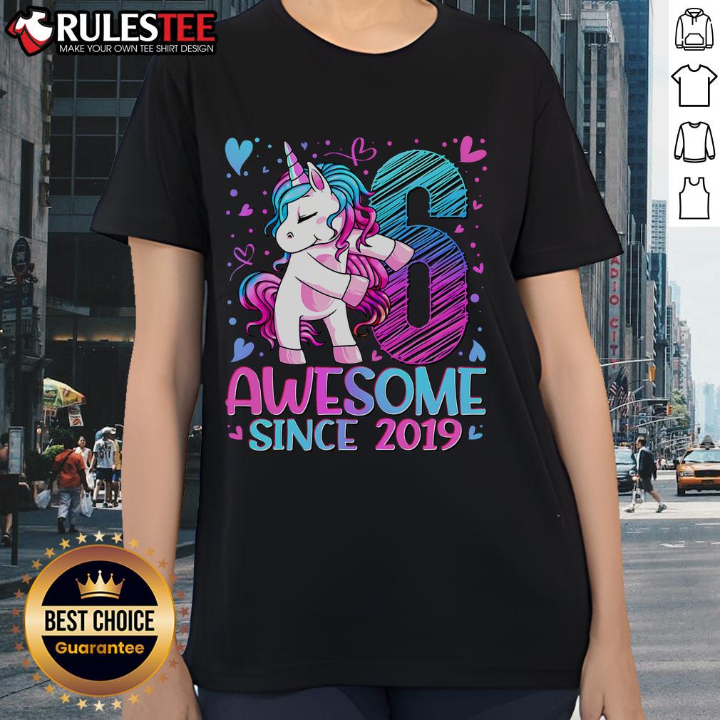 Cute 6 Year Old Unicorn Awesome Since 2019 T-Shirt - Image 3