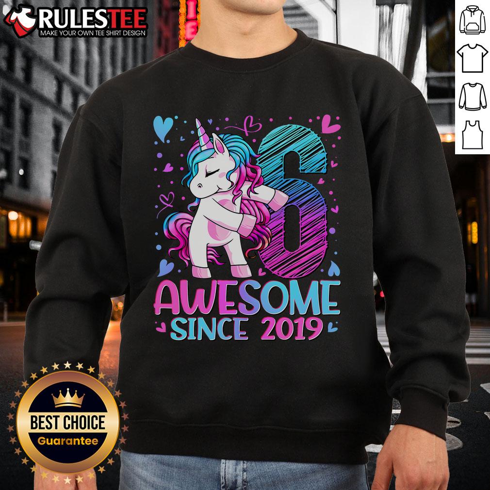 Cute 6 Year Old Unicorn Awesome Since 2019 T-Shirt - Image 5