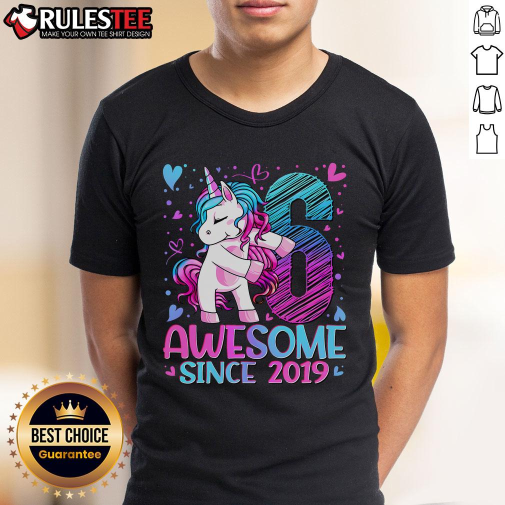 Cute 6 Year Old Unicorn Awesome Since 2019 T-Shirt