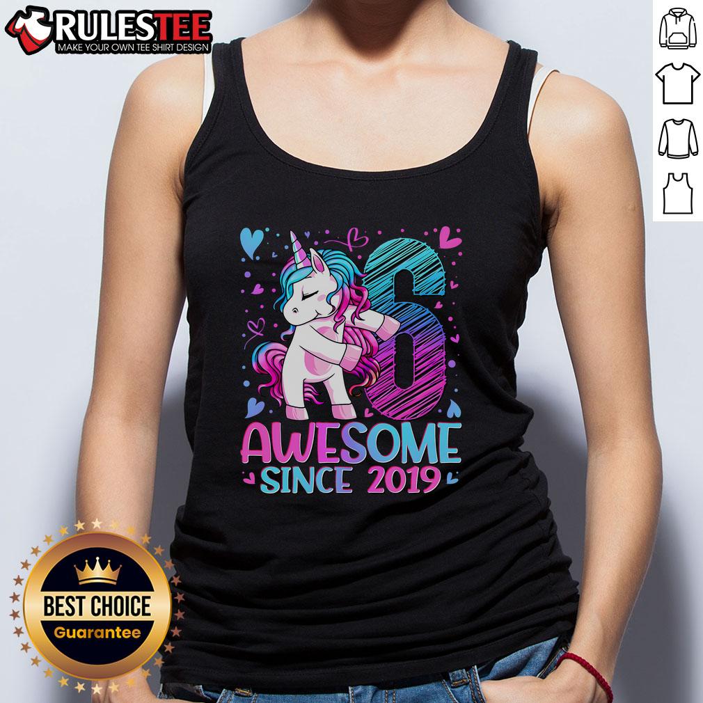 Cute 6 Year Old Unicorn Awesome Since 2019 T-Shirt - Image 4