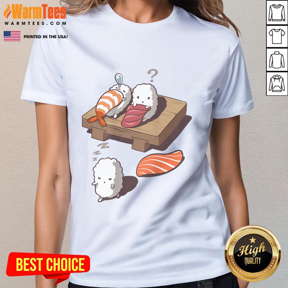 Cute And Funny Japanese Nigiri Sushi Sleepwalking T-Shirt - Image 3