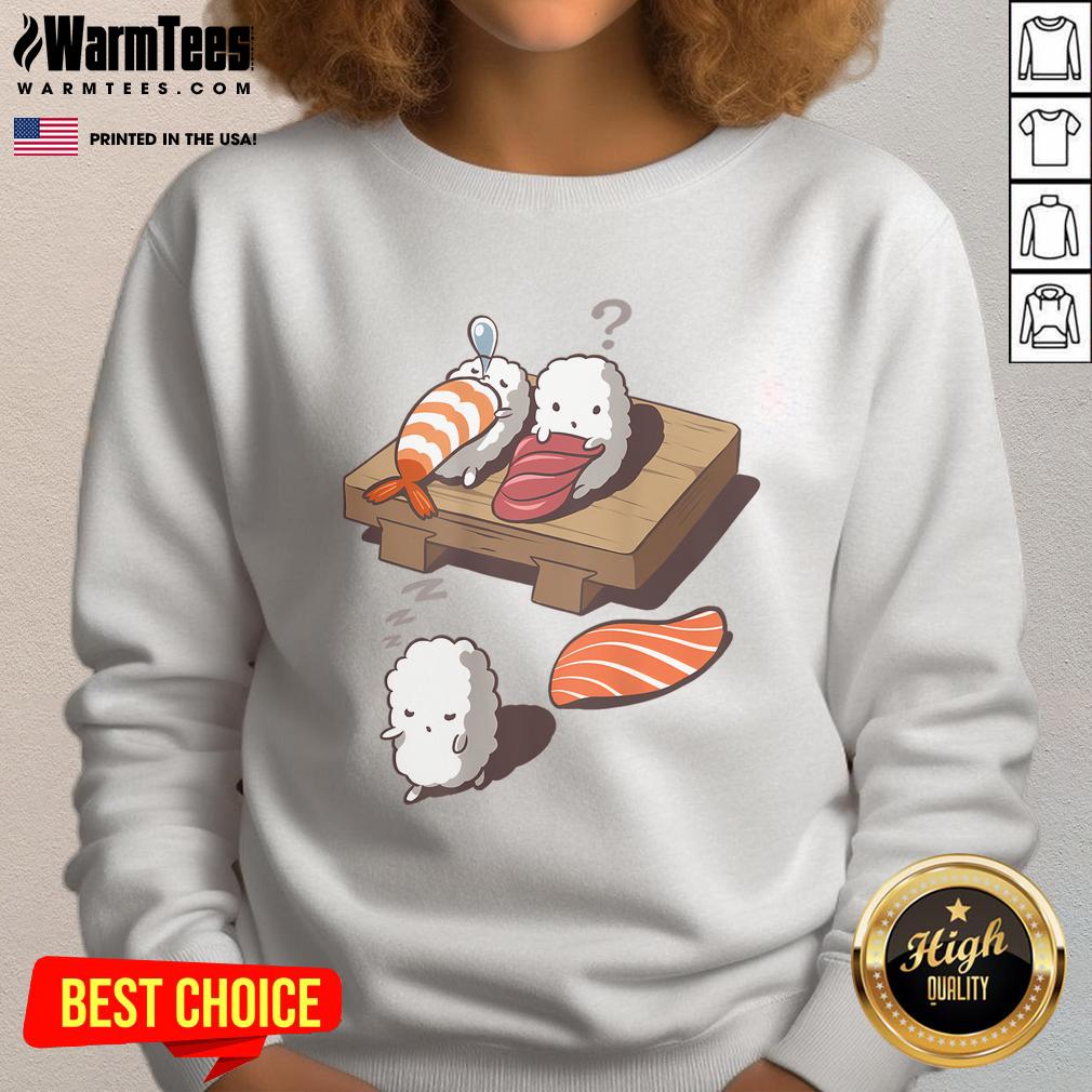 Cute And Funny Japanese Nigiri Sushi Sleepwalking T-Shirt - Image 5