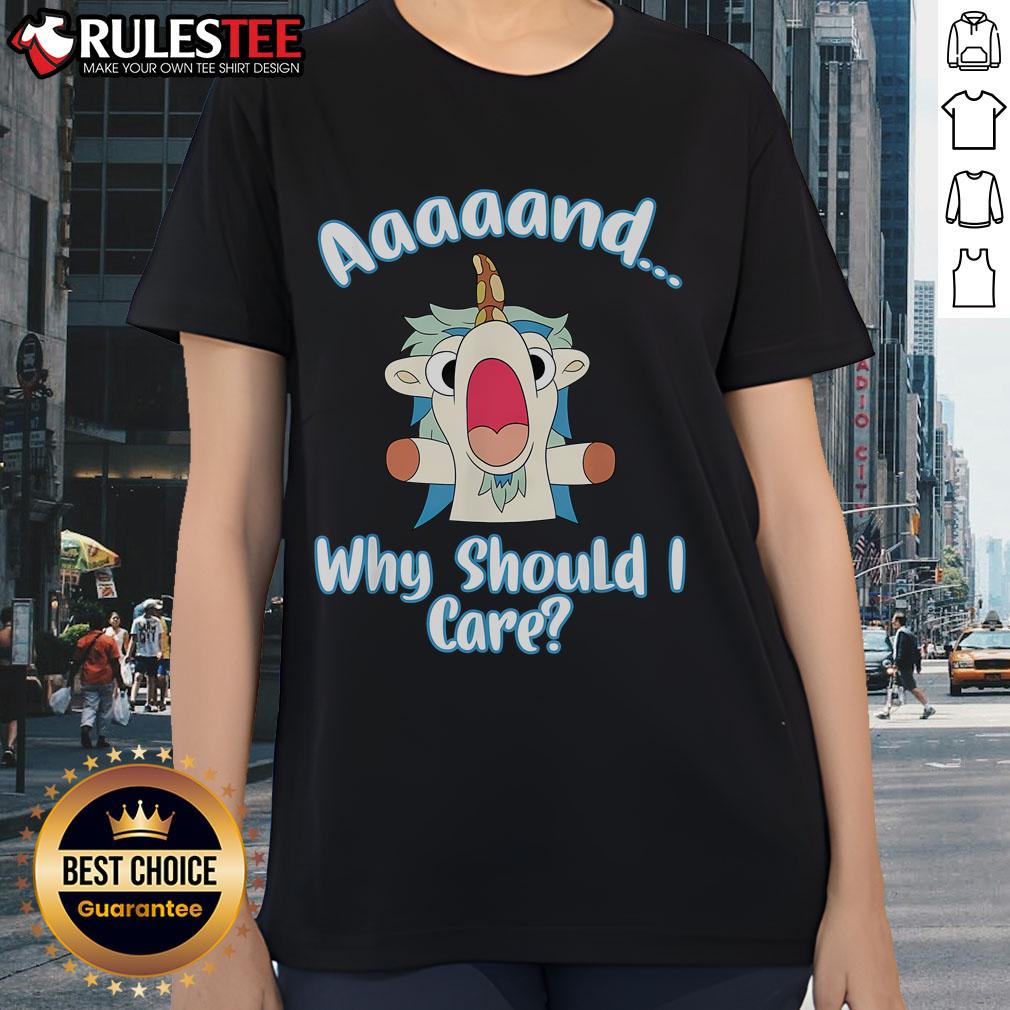 Cute And Why Should I Care Sarcastic Unicorn T-Shirt - Image 3