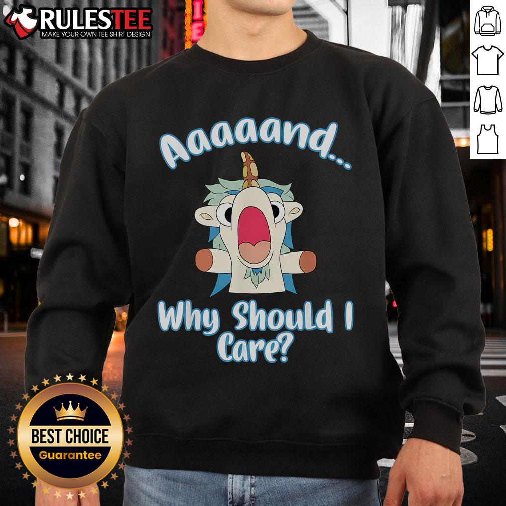 Cute And Why Should I Care Sarcastic Unicorn T-Shirt - Image 5