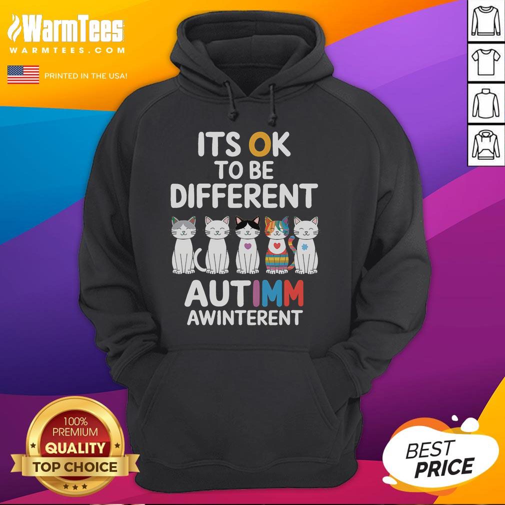 Cute Autism Awareness Cat It's Ok To Be Different T-Shirt - Image 2