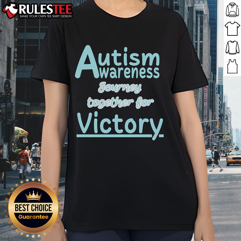 Cute Autism Awareness Journey Together For Victory T-Shirt - Image 3
