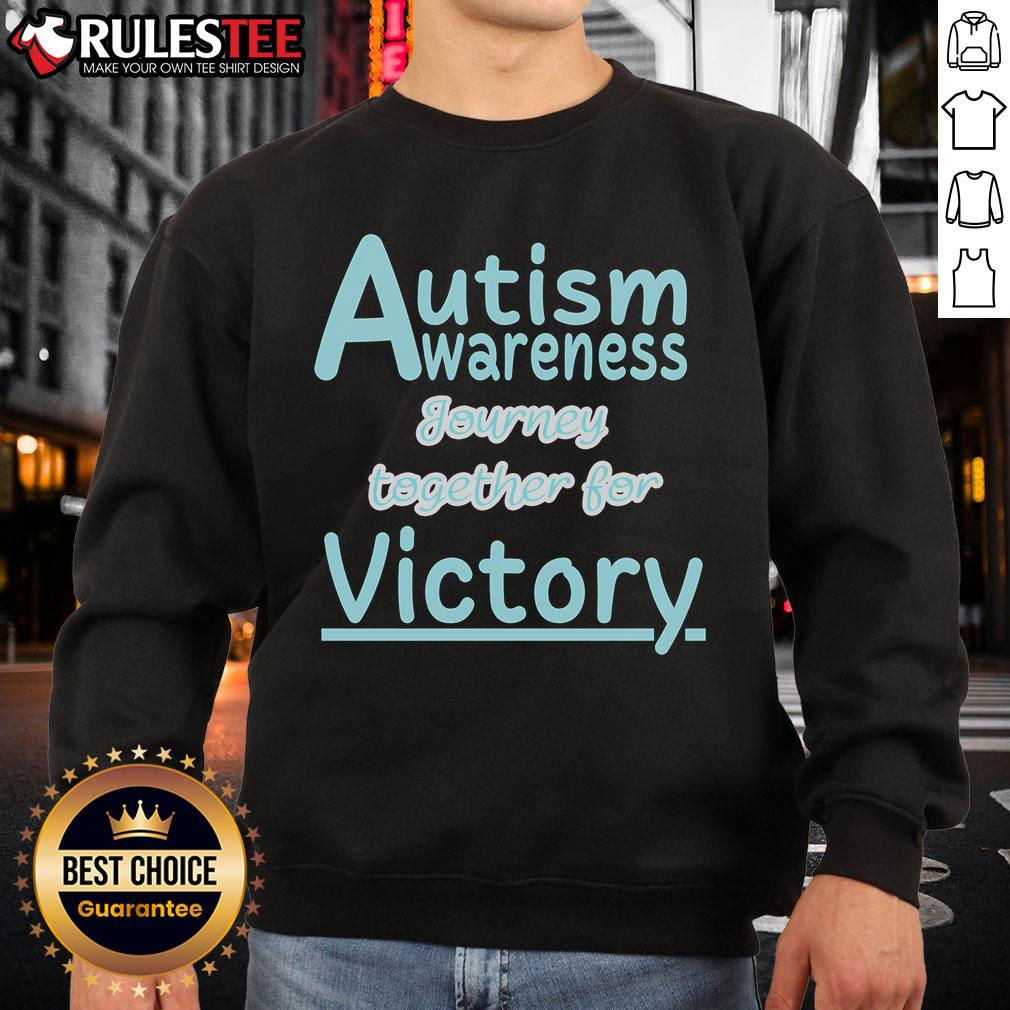 Cute Autism Awareness Journey Together For Victory T-Shirt - Image 5