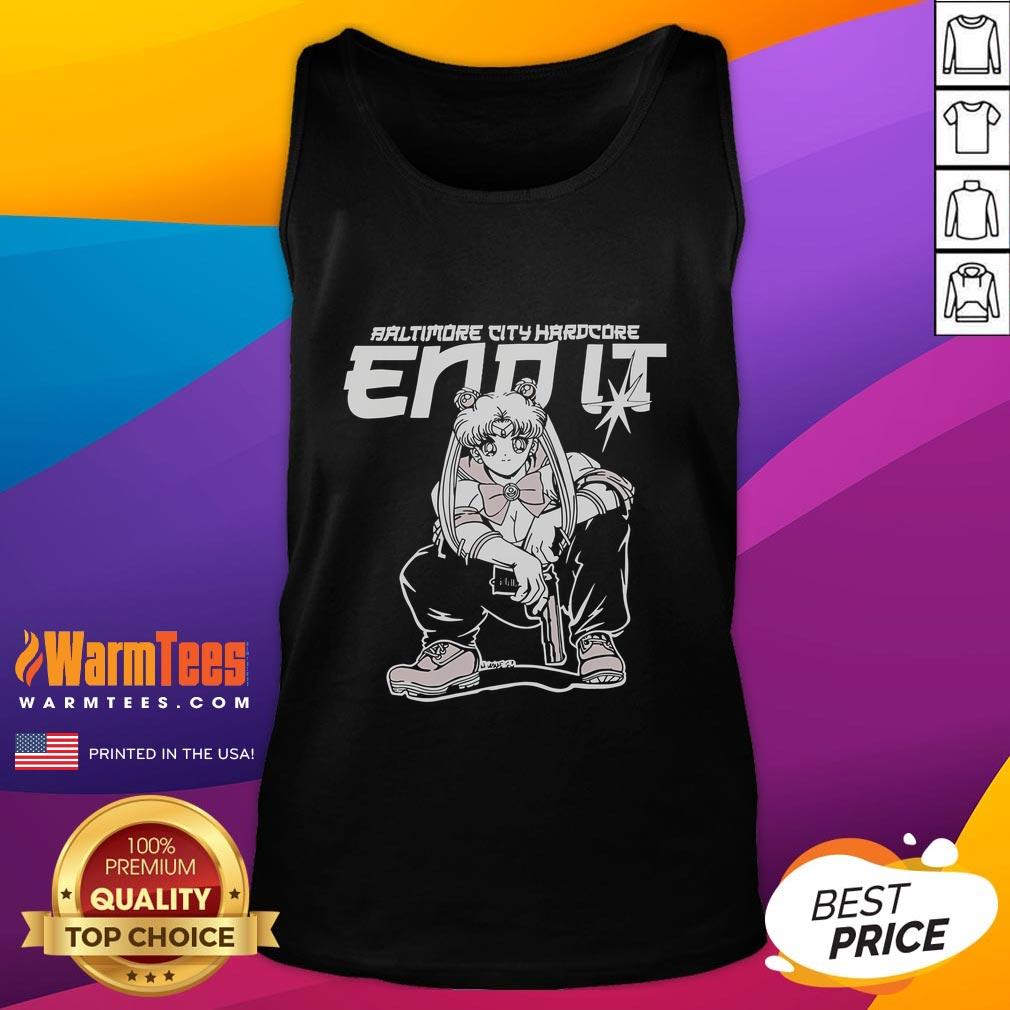 Cute Baltimore City Hardcore End It Usagi Tsukino Sailor Moon T-Shirt - Image 4