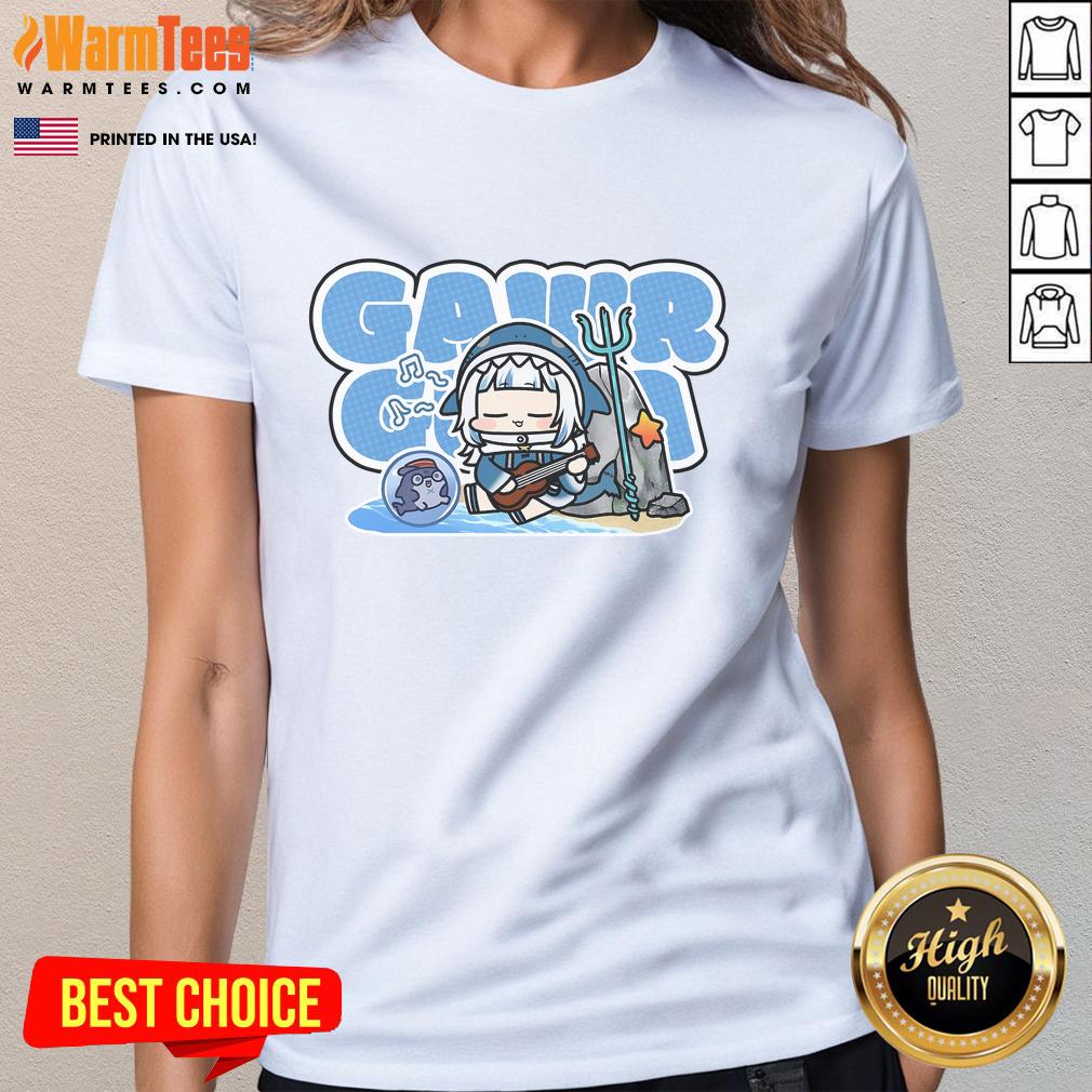 Cute Bioworld Gawr Gura Beach Chibi T-Shirt - Image 3
