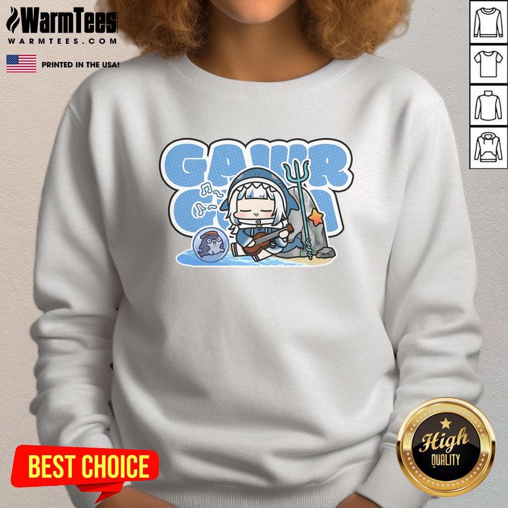 Cute Bioworld Gawr Gura Beach Chibi T-Shirt - Image 5