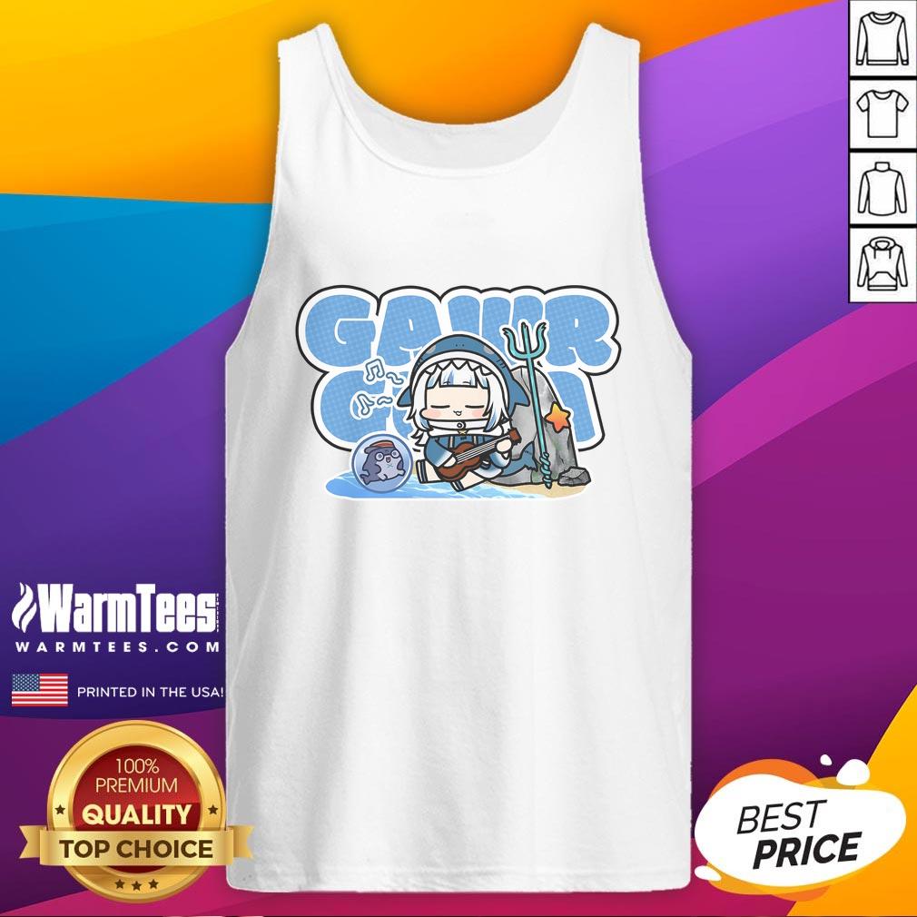 Cute Bioworld Gawr Gura Beach Chibi T-Shirt - Image 4