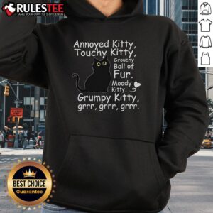 Alternative view of Cute Black Cat Annoyed Kitty Touchy Kitty Grouchy Ball Of Fur Kitty T-Shirt