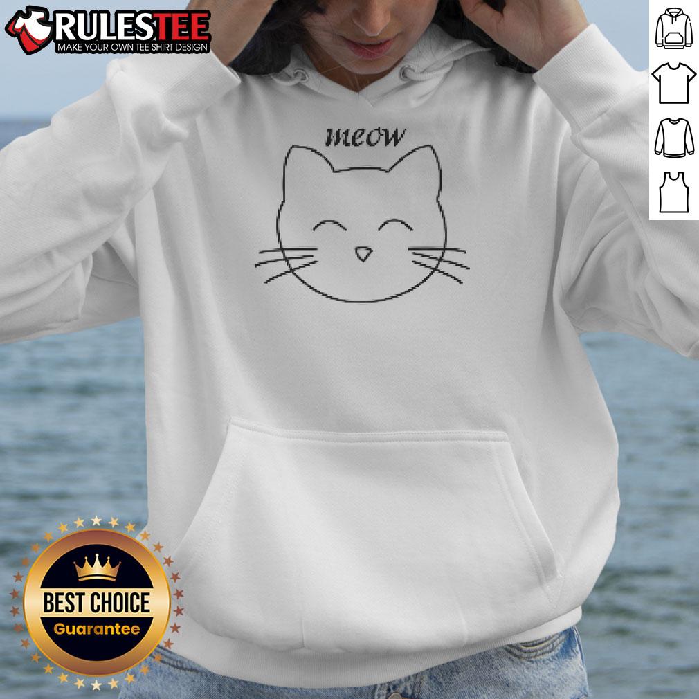 Cute Black Cat Holding On Meow T-Shirt - Image 2