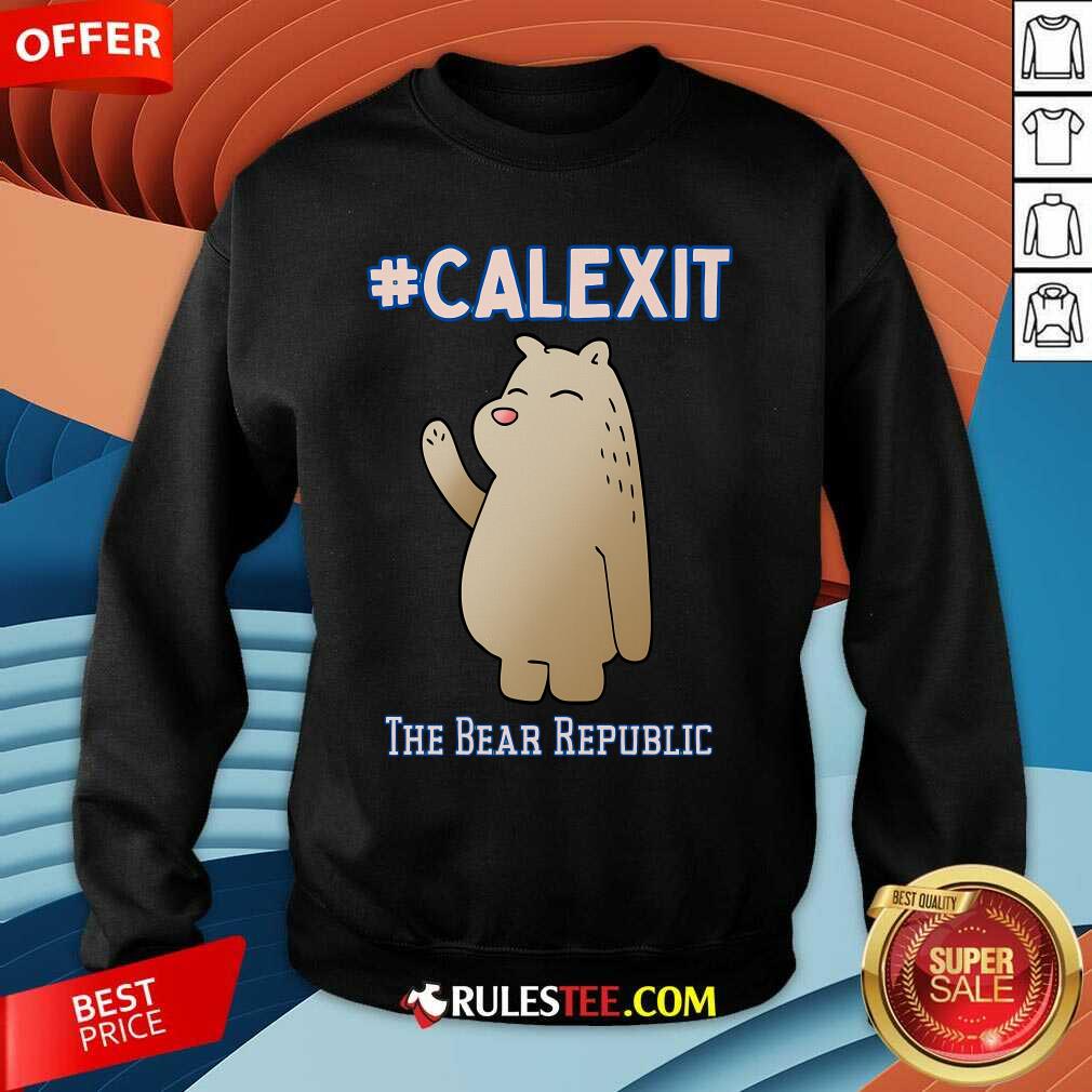Cute California Secession Calexit Bear Republic T-Shirt - Image 3
