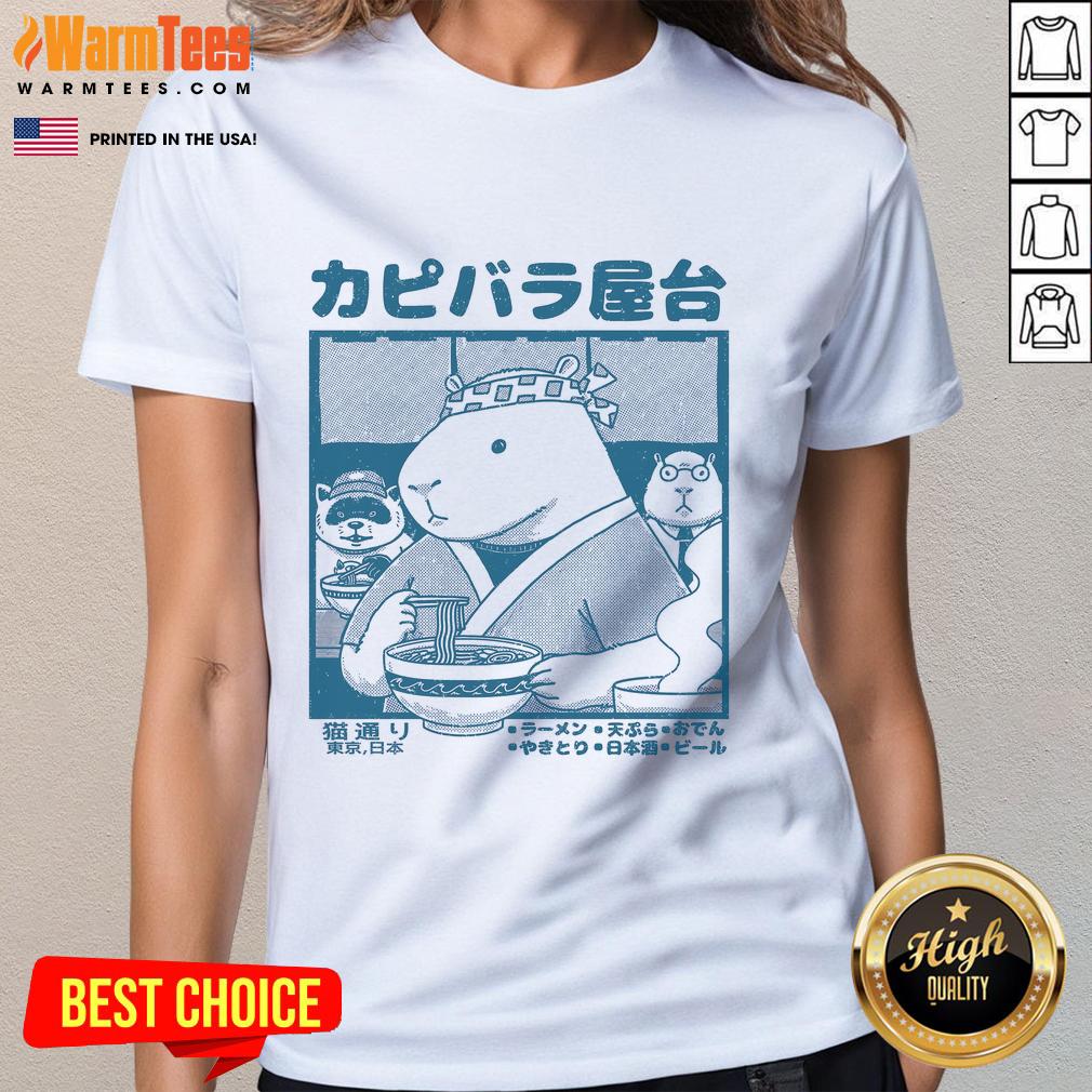 Cute Capy Food Cart T-Shirt - Image 3