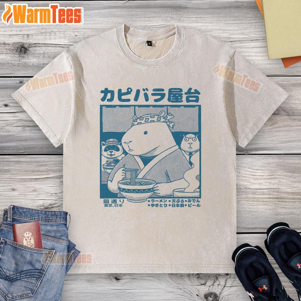 Cute Capy Food Cart T-Shirt - Image 6